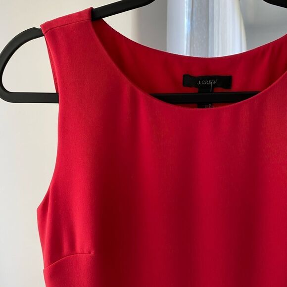 J. Crew Camille Dress Bright Pink Red Sleeveless Fit & Flare, Size 00 - Picture 2 of 7